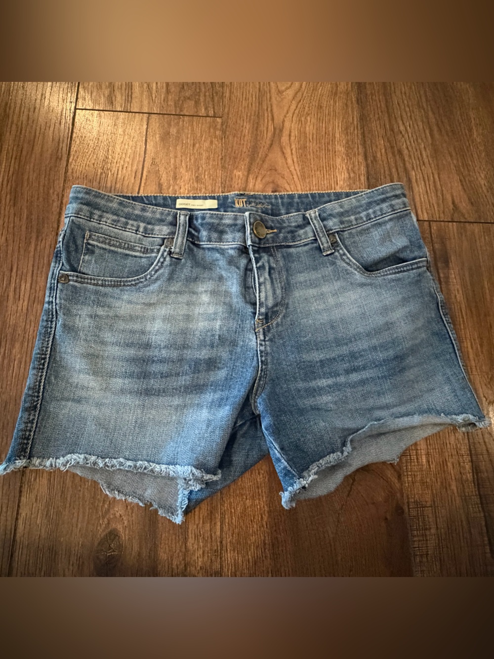 Kut from the Kloth Light Blue Raw Hem Denim Shorts